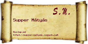 Supper Mátyás névjegykártya